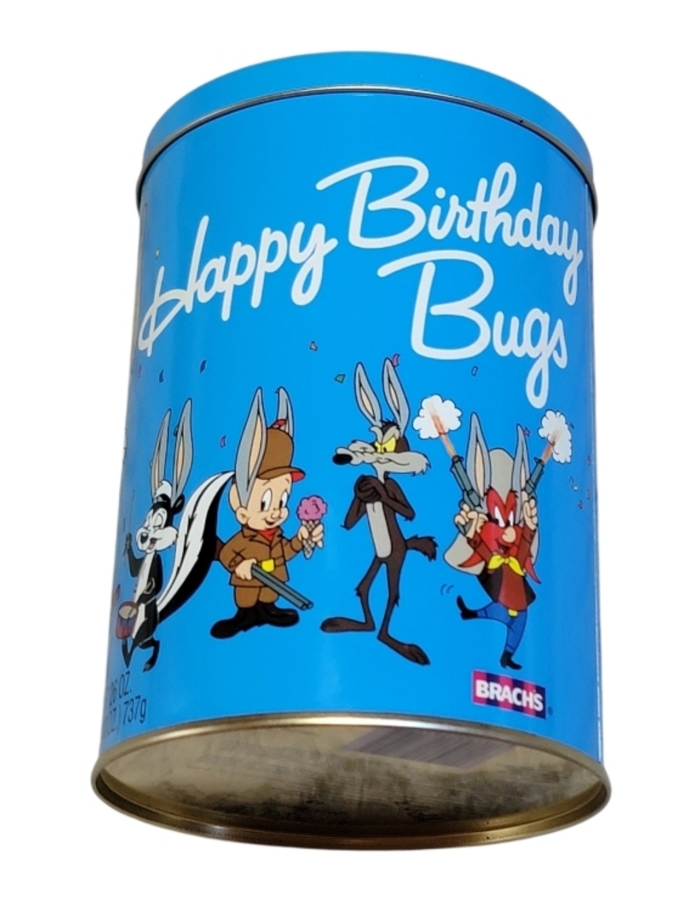 VINTAGE 1989! BRACHS Looney Tunes 50th Anniversary "Happy Birthday Bugs" Tin